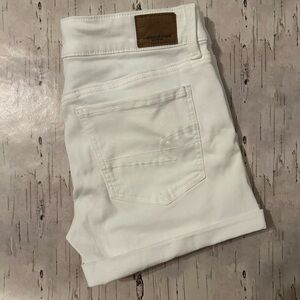 American Eagle White Midi Shorts